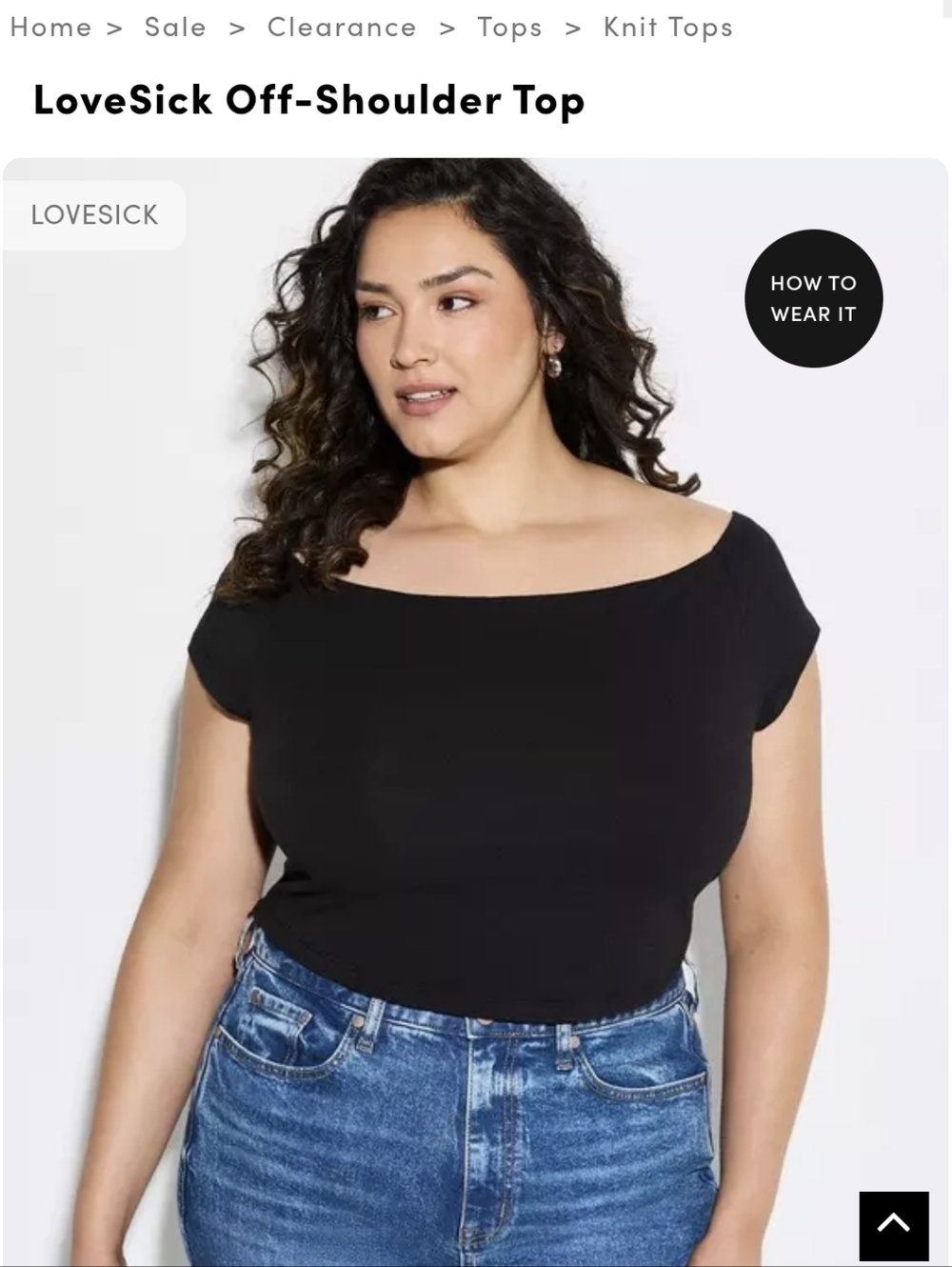 torrid Black Off-Shoulder Crop Top